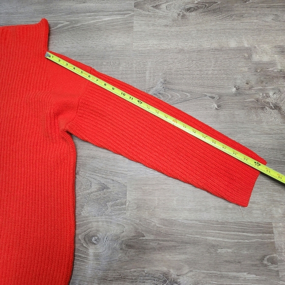 TROUVE Red Rib Funnel Neck Long Sleeve Oversized Sweater Small - Picture 12 of 16